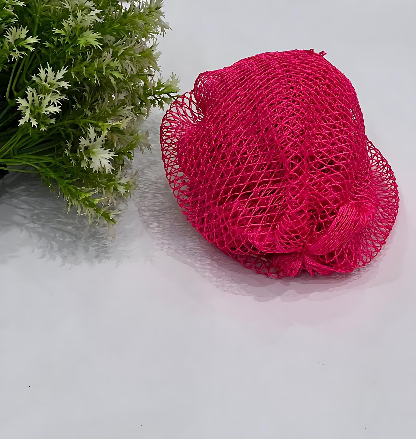 Handmade African exfoliating net in vibrant color – nylon sponge
