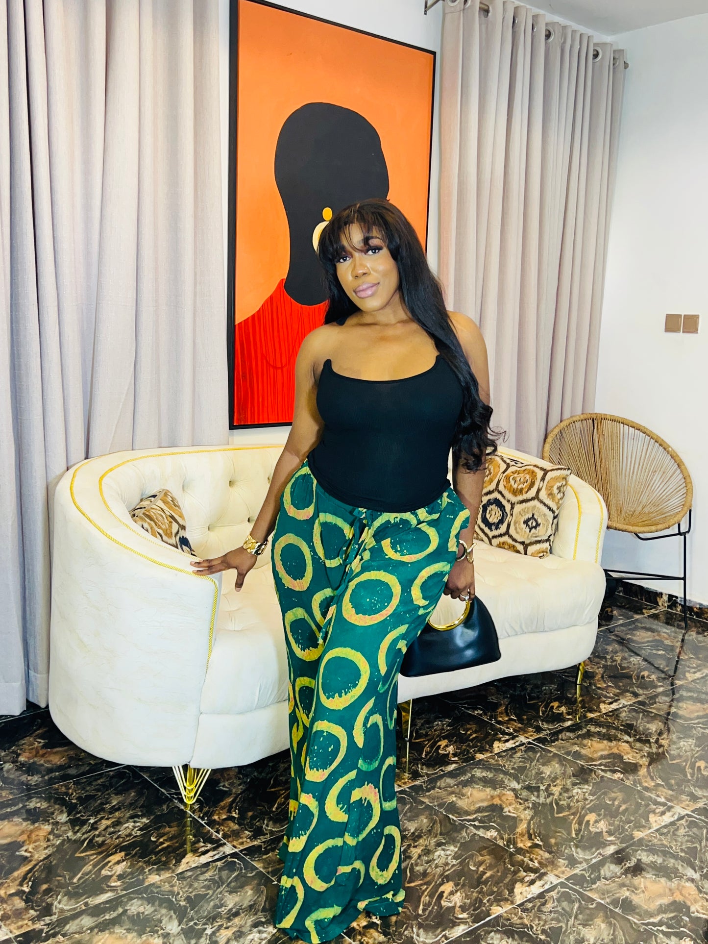 Ife Pant – Adire Crepe Wide-Leg Pants | One Size Fits M–XL | Comes in 46” & 48” Lengths