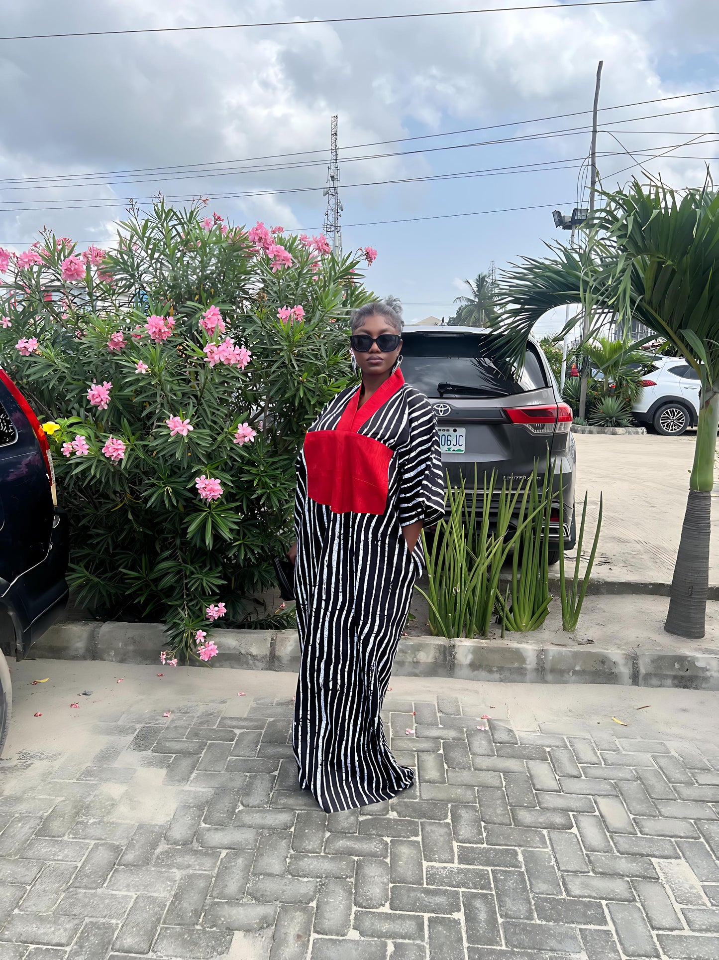 Oversized Ankara and Aso-Oke boubou dress