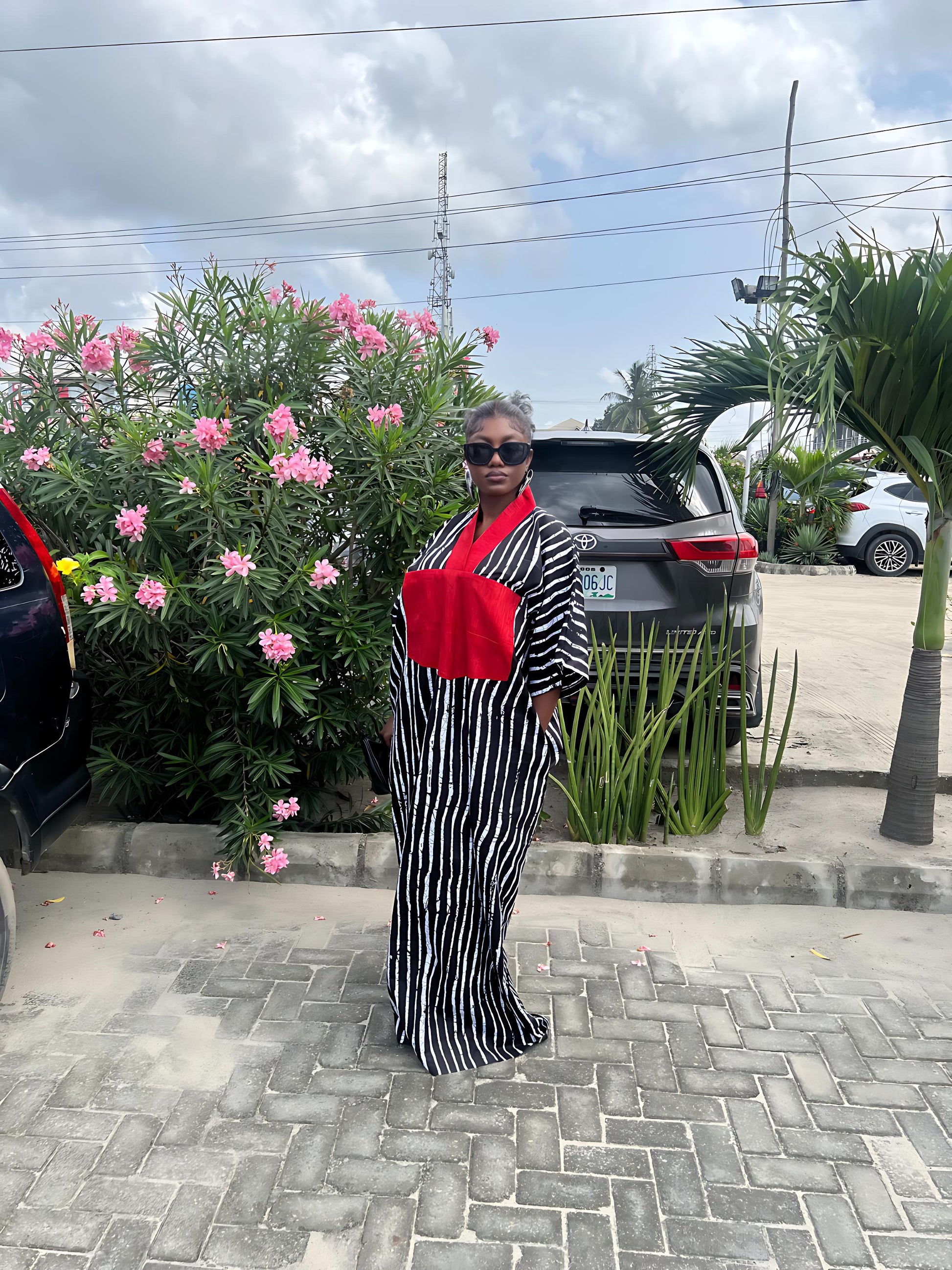 Oversized Ankara and Aso-Oke boubou dress