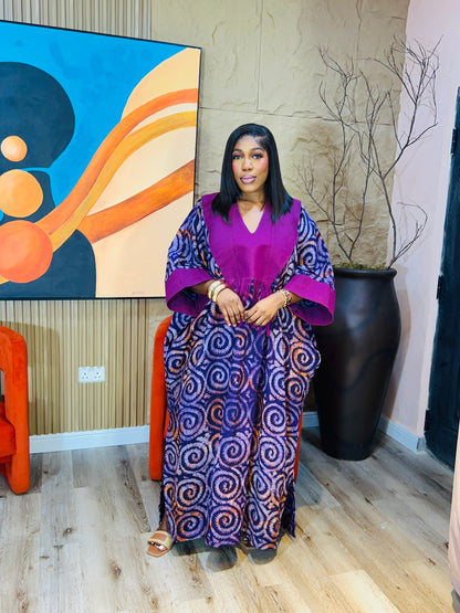 Oma Boubou – Oversized Adire Kaftan | Fits S–3XL