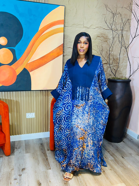 Oma Boubou – Oversized Adire Kaftan | Fits S–3XL