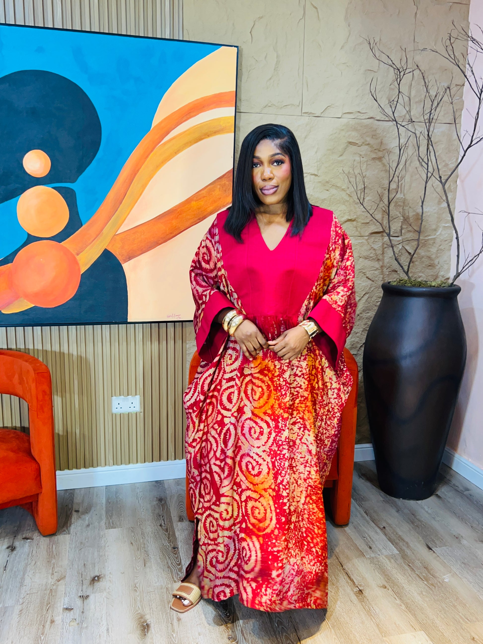 Oma Boubou – Oversized Adire Kaftan | Fits S–3XL