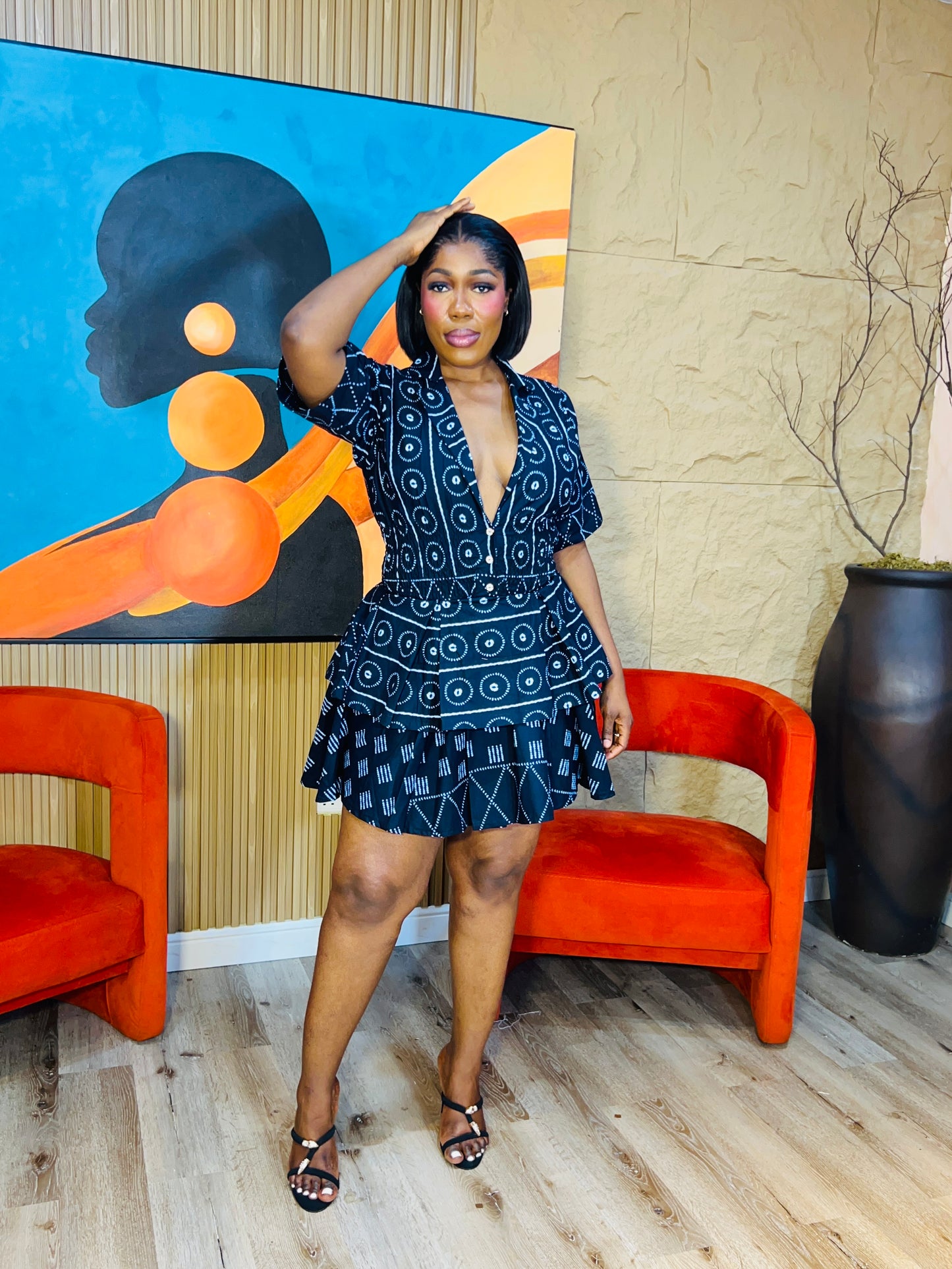 Ella Set – African Print Two-Piece Skirt & Peplum Top | Handmade Women’s Outfit