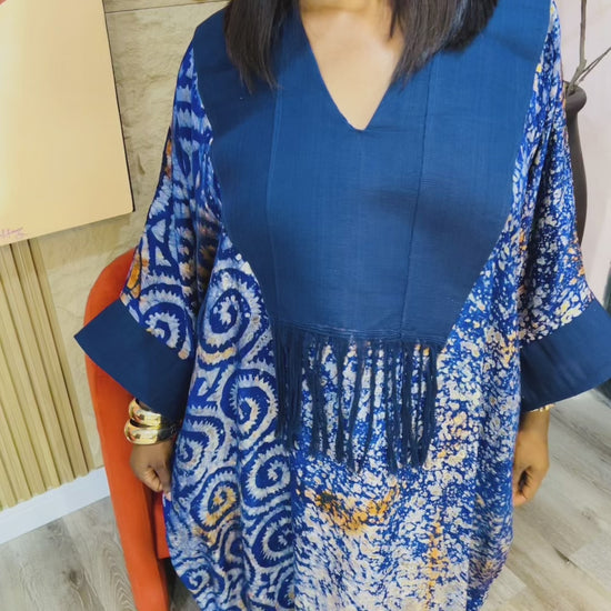 Oma Boubou – Oversized Adire Kaftan | Fits S–3XL
