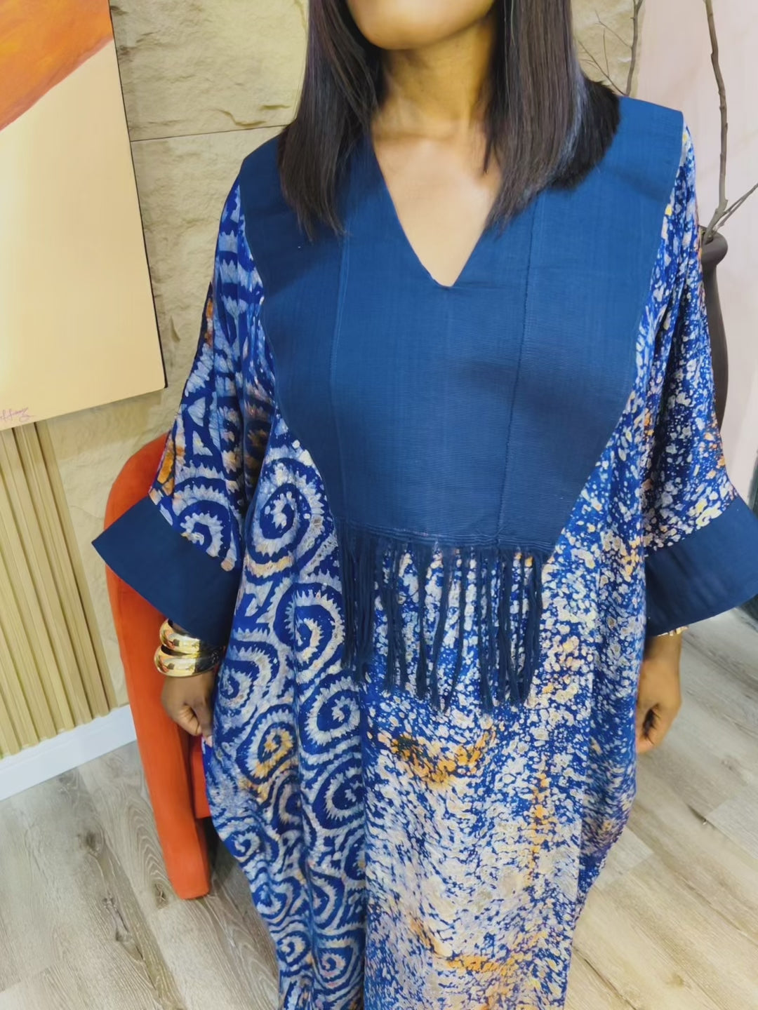 Oma Boubou – Oversized Adire Kaftan | Fits S–3XL