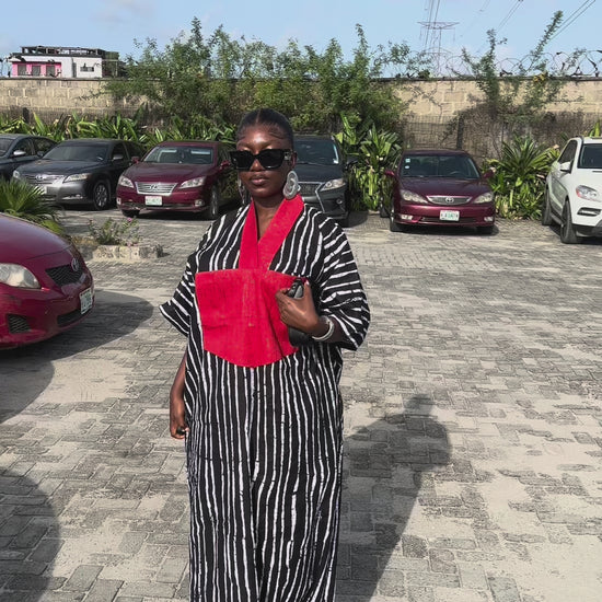 Oversized Ankara and Aso-Oke boubou dress