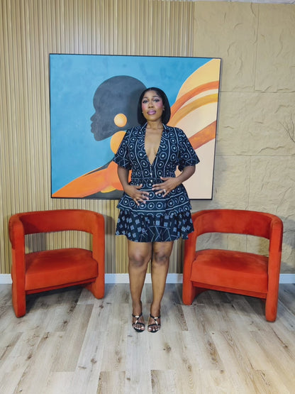 Ella Set – African Print Two-Piece Skirt & Peplum Top | Handmade Women’s Outfit